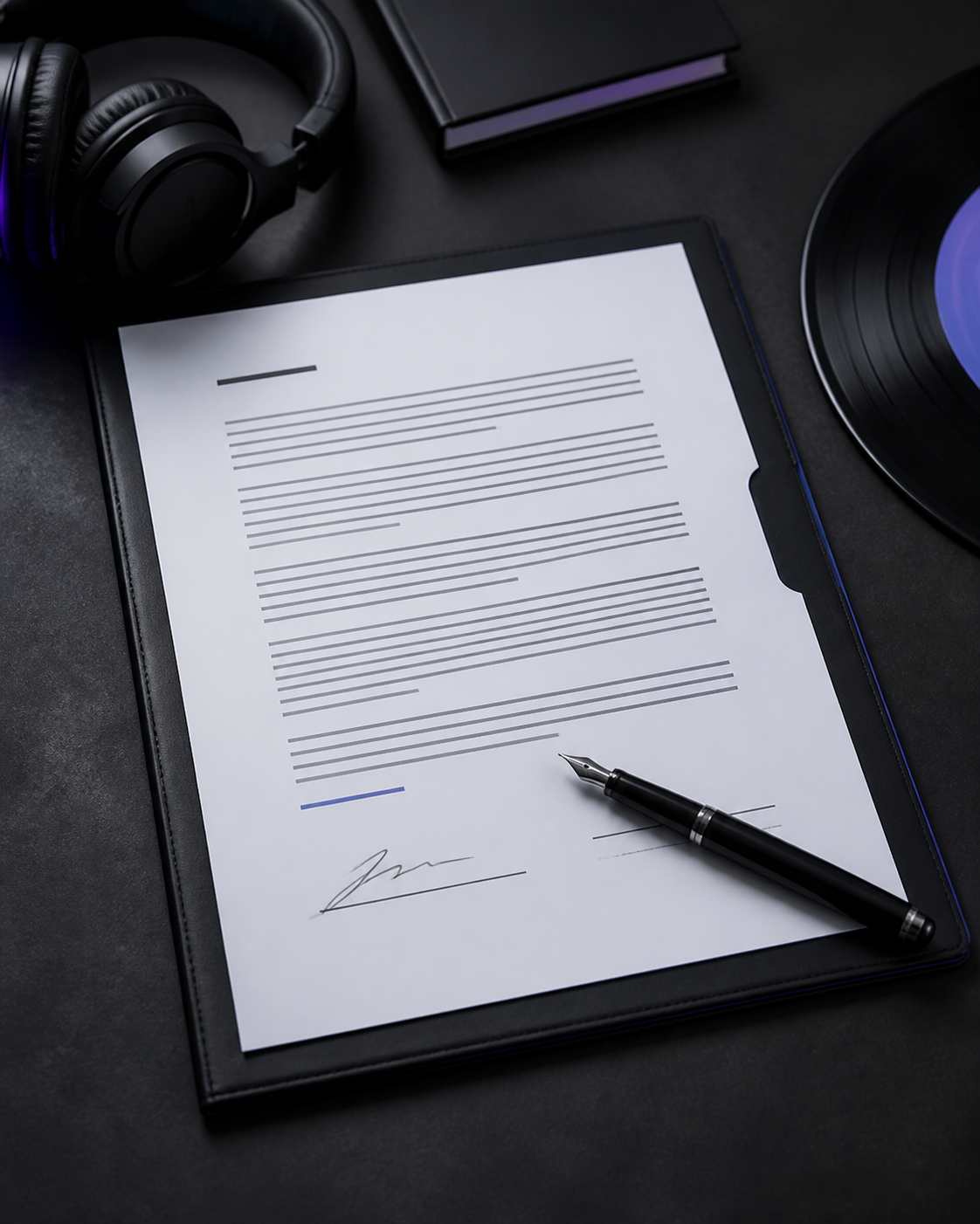 Mockup de contrato para la consultoría legal de Andrea Pastor