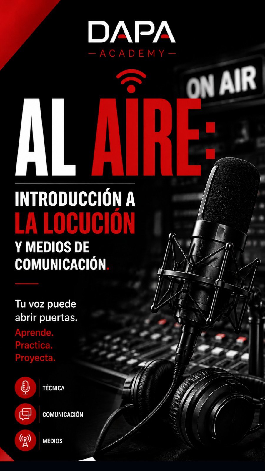 Al aire: introducción a la locución y medios de comunicación